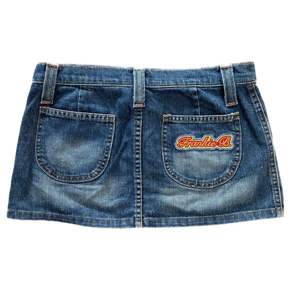 Frankie B. Skirts Vintage Frankie B Denim Low Rise Jean Mini Skirt